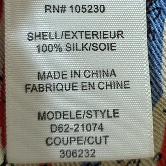 Joie blue red blue french love Silk blouse XS - Picture 3 of 5
